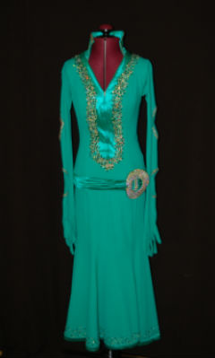 Green/Satin Latin Dress