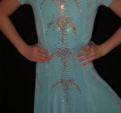 Light Blue Latin Dress/Rhinestones