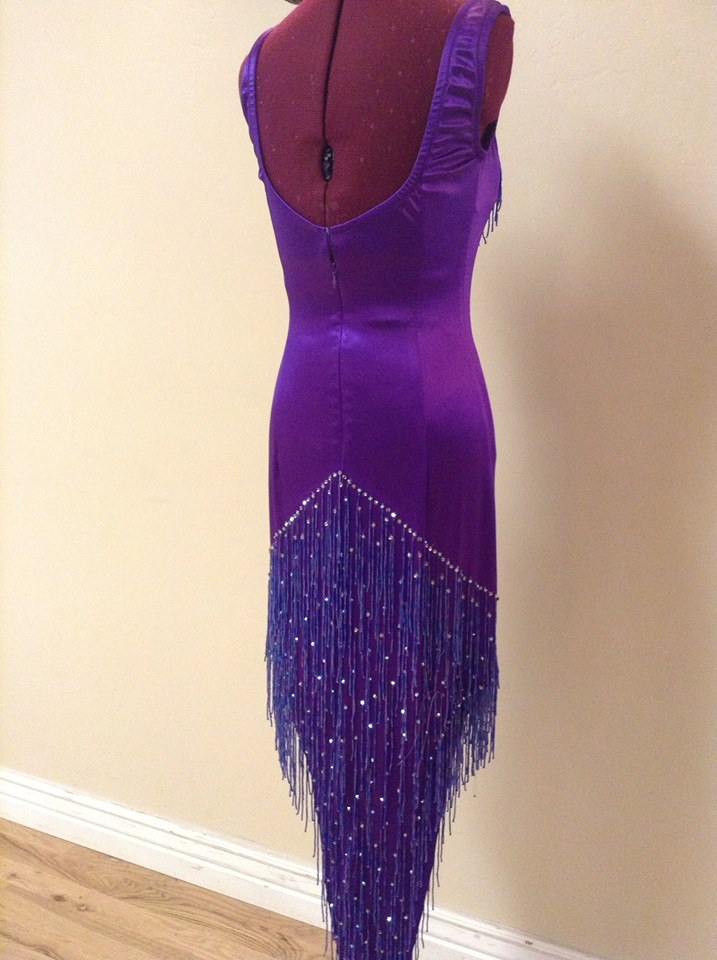 purple beaded dress